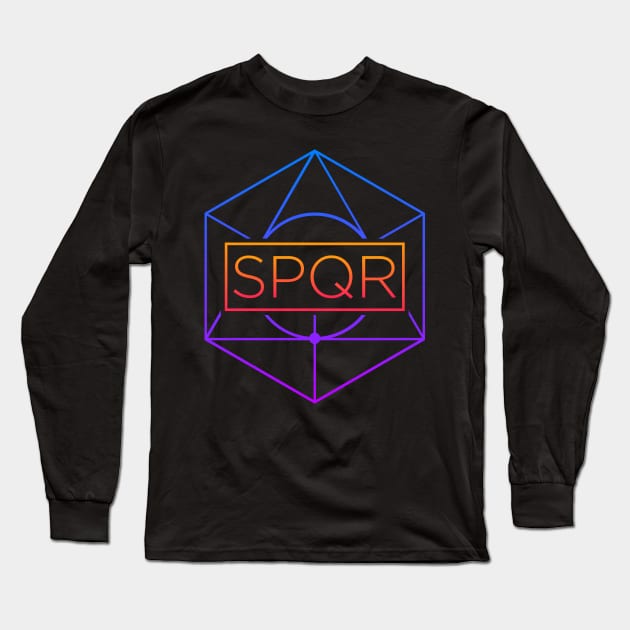 SPQR - Roman Empire Retro 80s Design Long Sleeve T-Shirt by MeatMan